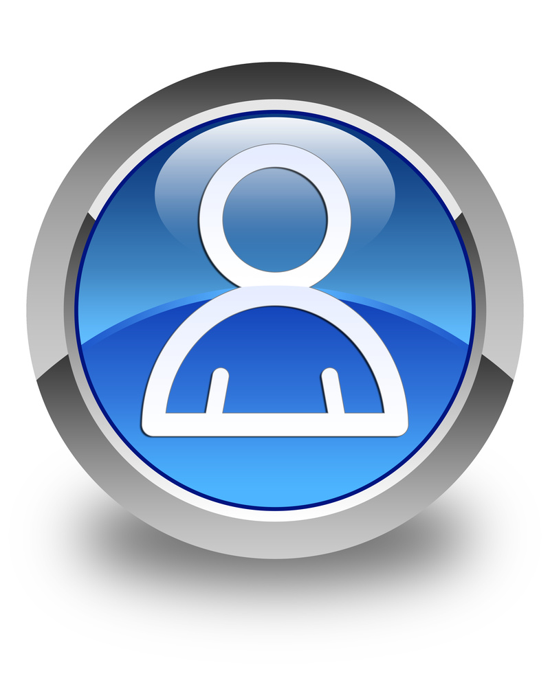 Member icon glossy blue round button